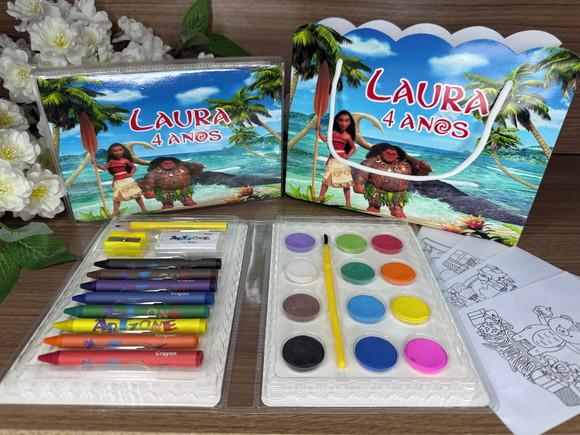 Estojo de Pintura 30 Peças + Sacola Personalizada Moana
