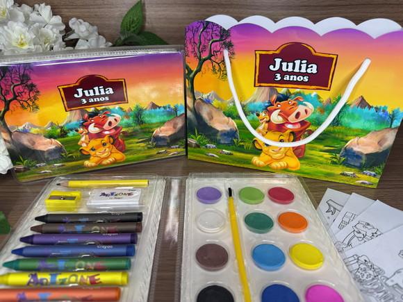 Estojo de Pintura 30 Peças + Sacola Personalizada Rei Leão