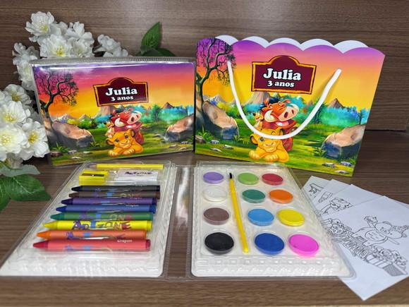 Estojo de Pintura 30 Peças + Sacola Personalizada Rei Leão