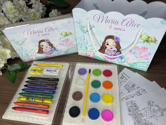 Estojo de Pintura 30 Peças + Sacola Personalizada Sereia