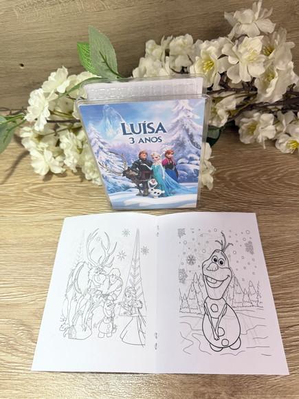 Estojo de Pintura com Revista de Colorir Personalizad Frozen