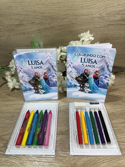 Estojo de Pintura com Revista de Colorir Personalizad Frozen