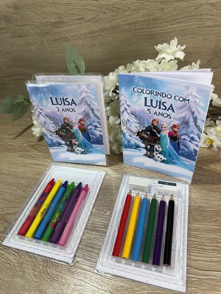 Estojo de Pintura com Revista de Colorir Personalizad Frozen