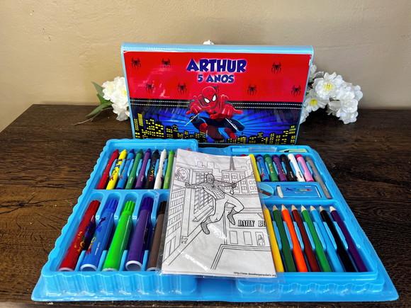 Estojo de Pintura Personalizado Luxo 50 Peças Homem Aranha