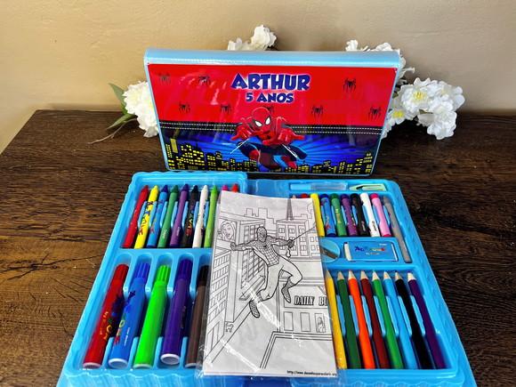 Estojo de Pintura Personalizado Luxo 50 Peças Homem Aranha