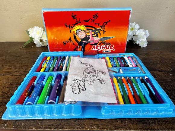 Estojo de Pintura Personalizado Luxo 50 Peças Naruto