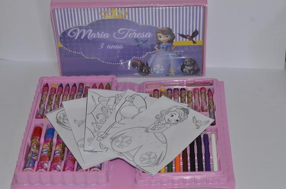 Estojo de Pintura Personalizado Luxo 50 Peças Princesa Sofi