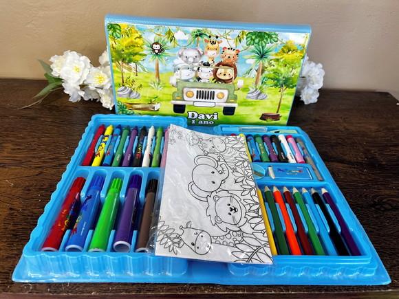 Estojo de Pintura Personalizado Luxo 50 Peças Safari