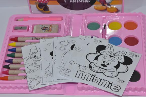 Estojo Pintura 30 Peças Minnie e Mickey