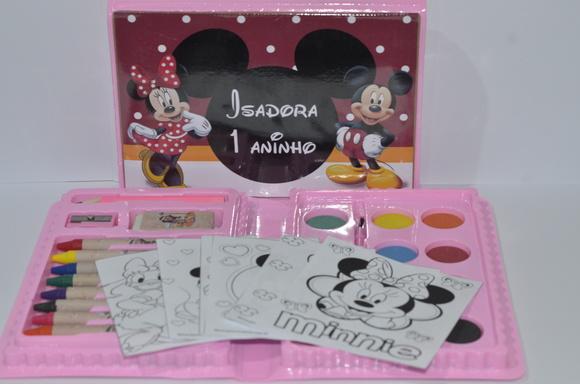 Estojo Pintura 30 Peças Minnie e Mickey