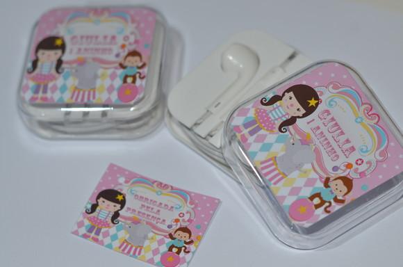 Fone de ouvido Personalizado Circo Rosa