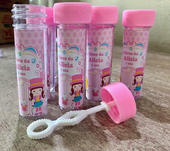 Frasco para Bolinha de Sabão Personalizado Circo Promoção