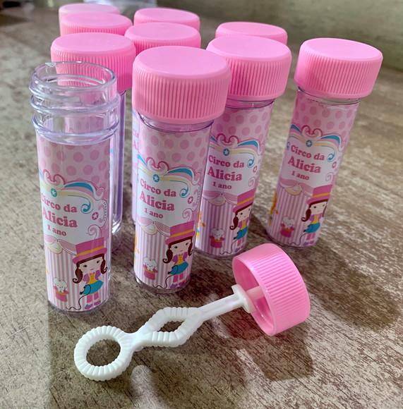 Frasco para Bolinha de Sabão Personalizado Circo Promoção