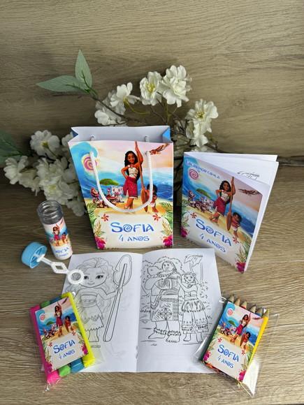 Kit Colorir / Kit Diversão com Sacola Personalizada Moana 2