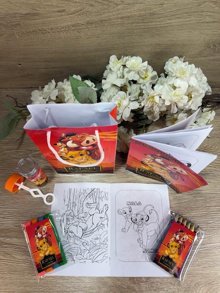 Kit Colorir / Kit Diversão com Sacola Personalizada Rei Leão