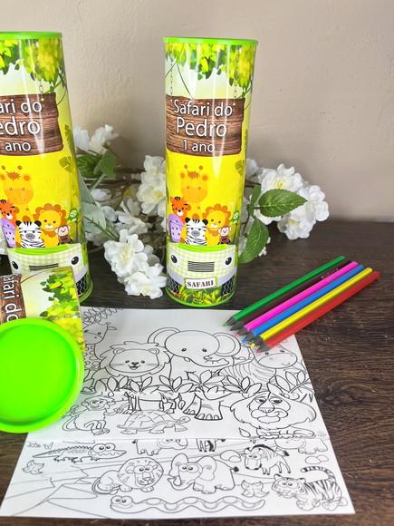 Kit Colorir no Tubo Personalizado Safari