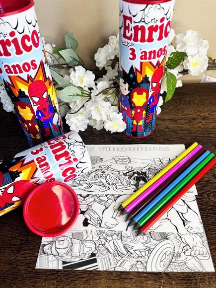 Kit Colorir no Tubo Personalizado Vingadores