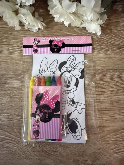 Kit de Colorir com Giz de Cera Personalizado Minnie