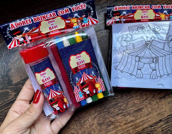 Kit Massinha Giz de Cera e Bolinha de Sabão Circo
