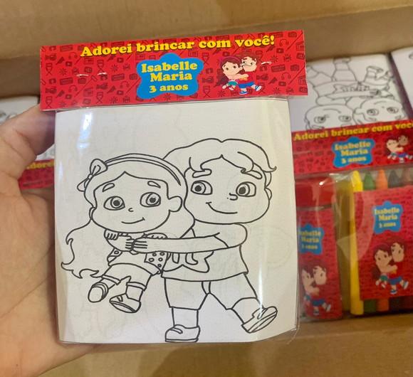 Kit Massinha Giz de Cera e Bolinha de Sabão Jp e Maria Clara
