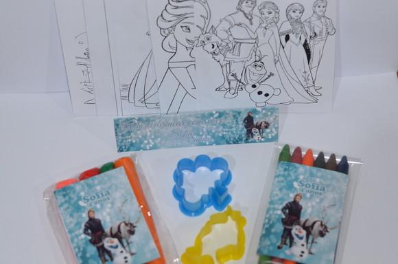 Kit Massinha, Giz de Cera , Desenhos e Moldes Olaf/Frozen