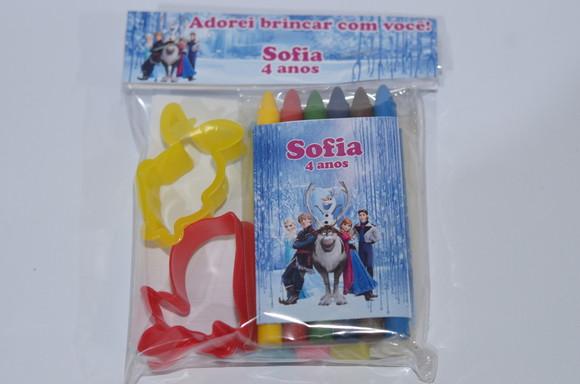 Kit Massinha, Giz de Cera , Desenhos e Moldes Frozen