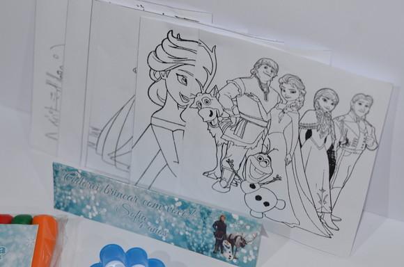 Kit Massinha, Giz de Cera , Desenhos e Moldes Olaf/Frozen