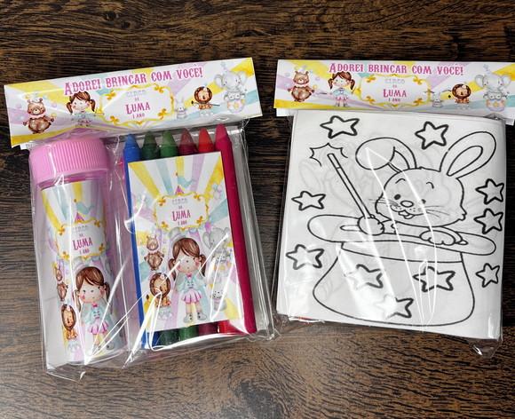 Kit Massinha, Giz de Cera e Bolha de Sabão Circo Rosa