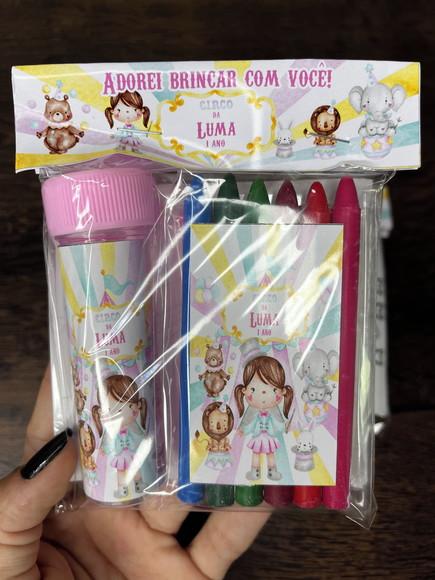 Kit Massinha, Giz de Cera e Bolha de Sabão Circo Rosa