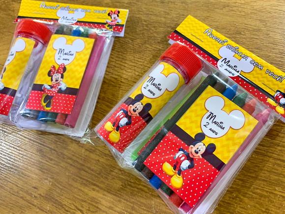 Kit Massinha, Giz de Cera e Bolha de Sabão Minnie e Mickey