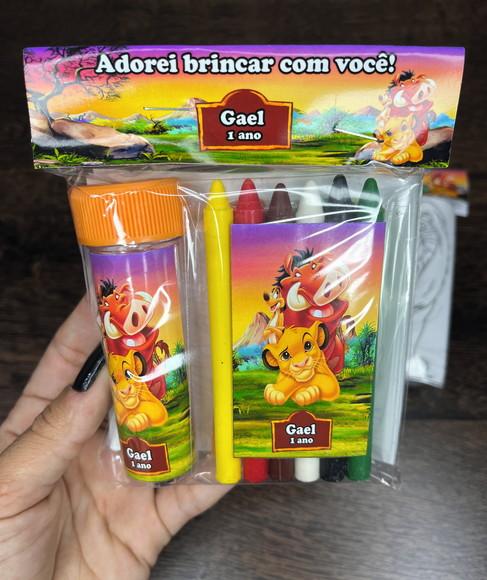 Kit Massinha, Giz de Cera e Bolha de Sabão Rei Leão