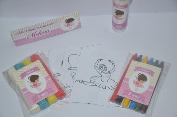 Kit Massinha, Giz de Cera e Bolinha de Sabão Bailarina