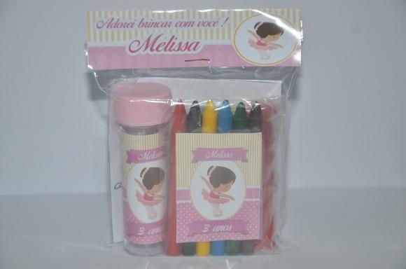 Kit Massinha, Giz de Cera e Bolinha de Sabão Bailarina