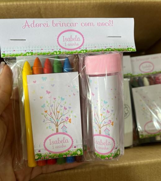 Kit Massinha, Giz de Cera e Bolinha de Sabão Borboletas