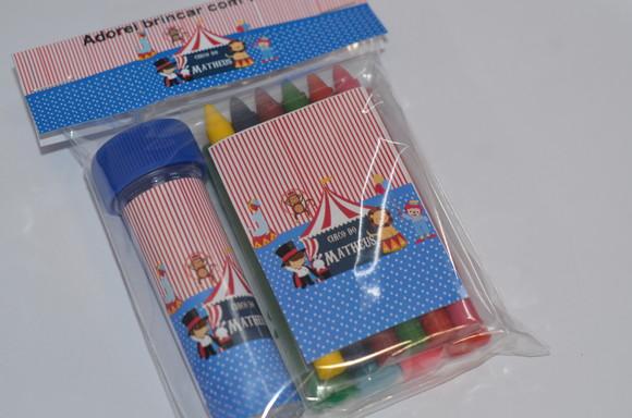 Kit Massinha, Giz de Cera e Bolinha de Sabão Circo