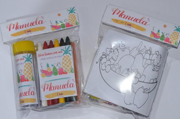 Kit Massinha, Giz de Cera e Bolinha de Sabão Frutas