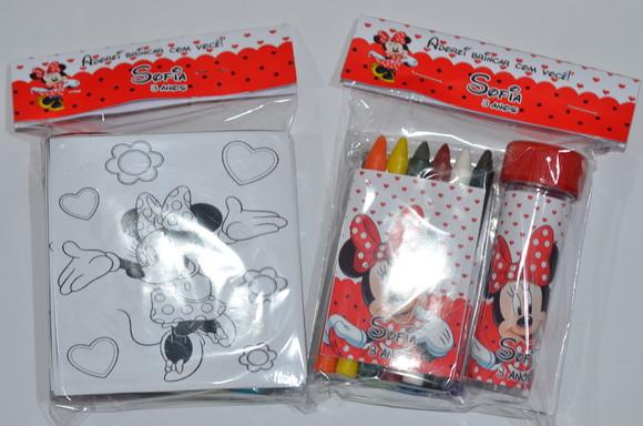 Kit Massinha, Giz de Cera e Bolinha de Sabão Minnie