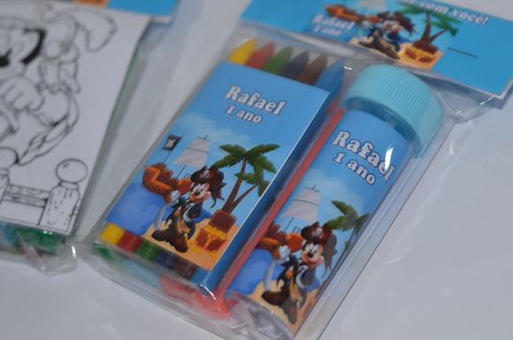 Kit Massinha, Giz de Cera e Bolinha de Sabão Mickey Pirata