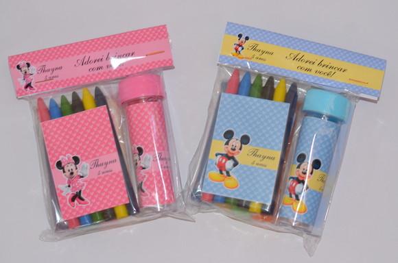Kit Massinha, Giz de Cera e Bolinha de Sabão Minnie e Mickey