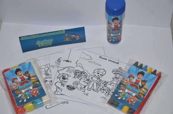 Kit Massinha, Giz de Cera e Bolinha de Sabão Patrulha Canina