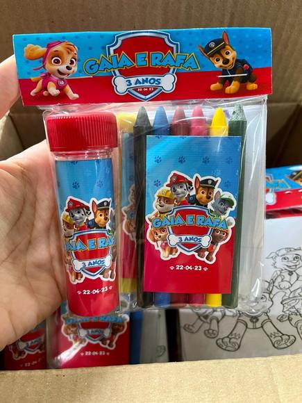 Kit Massinha, Giz de Cera e Bolinha de Sabão Patrulha Canina