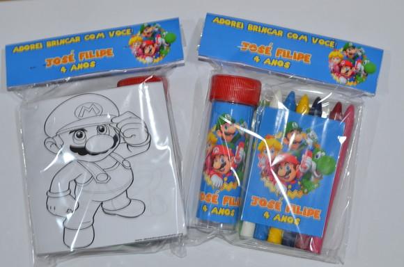 Kit Massinha, Giz de Cera e Bolinha de Sabão Super Mário