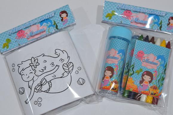 Kit Massinha, Giz de Cera e Bolinha de Sabão Sereia