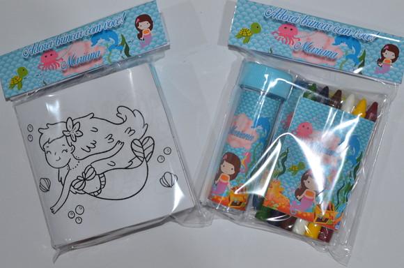Kit Massinha, Giz de Cera e Bolinha de Sabão Sereia