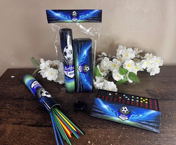 Kit Pega Varetas e Dominó Personalizado Futebol