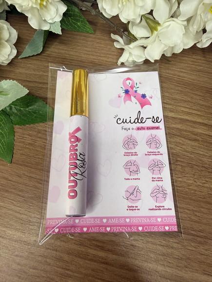 Lip Gloss com Card Personalizado Outubro Rosa