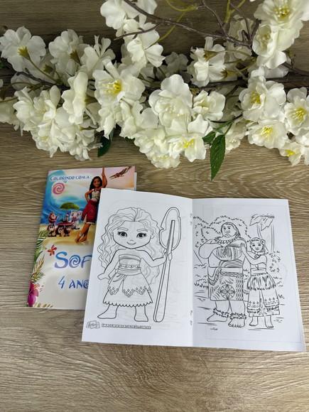 Mini Revista de Colorir Personalizada Moana 2