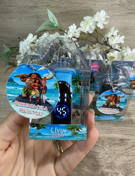 Relógio Digital Infantil com Caixinha Personalizada Moana