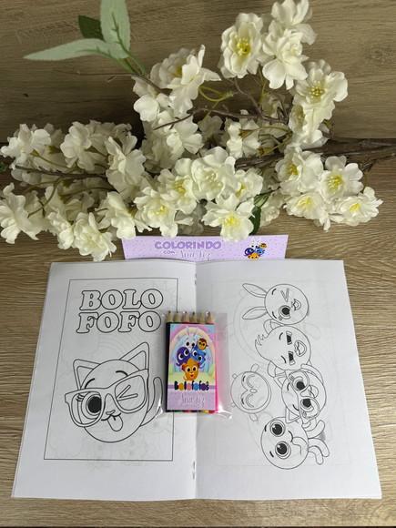 Revista de Colorir Personalizada com Lápis de Cor Bolofofos