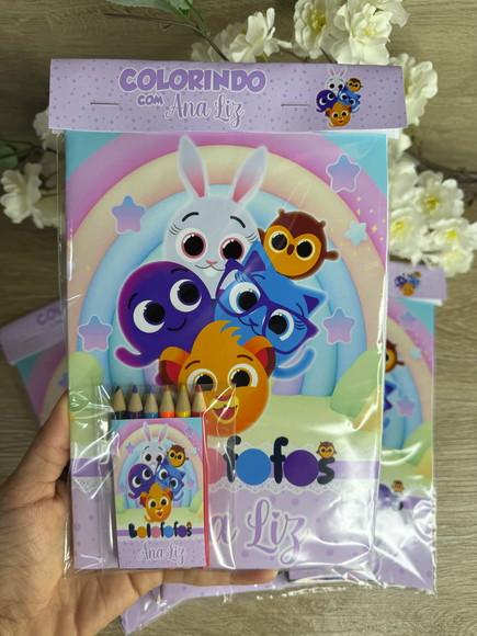 Revista de Colorir Personalizada com Lápis de Cor Bolofofos